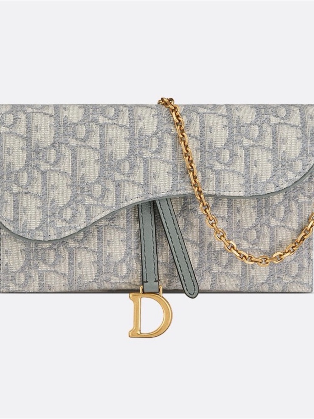 Dior Gray Oblique Saddle Clutch with Gold D Charm - Picture 12 of 12